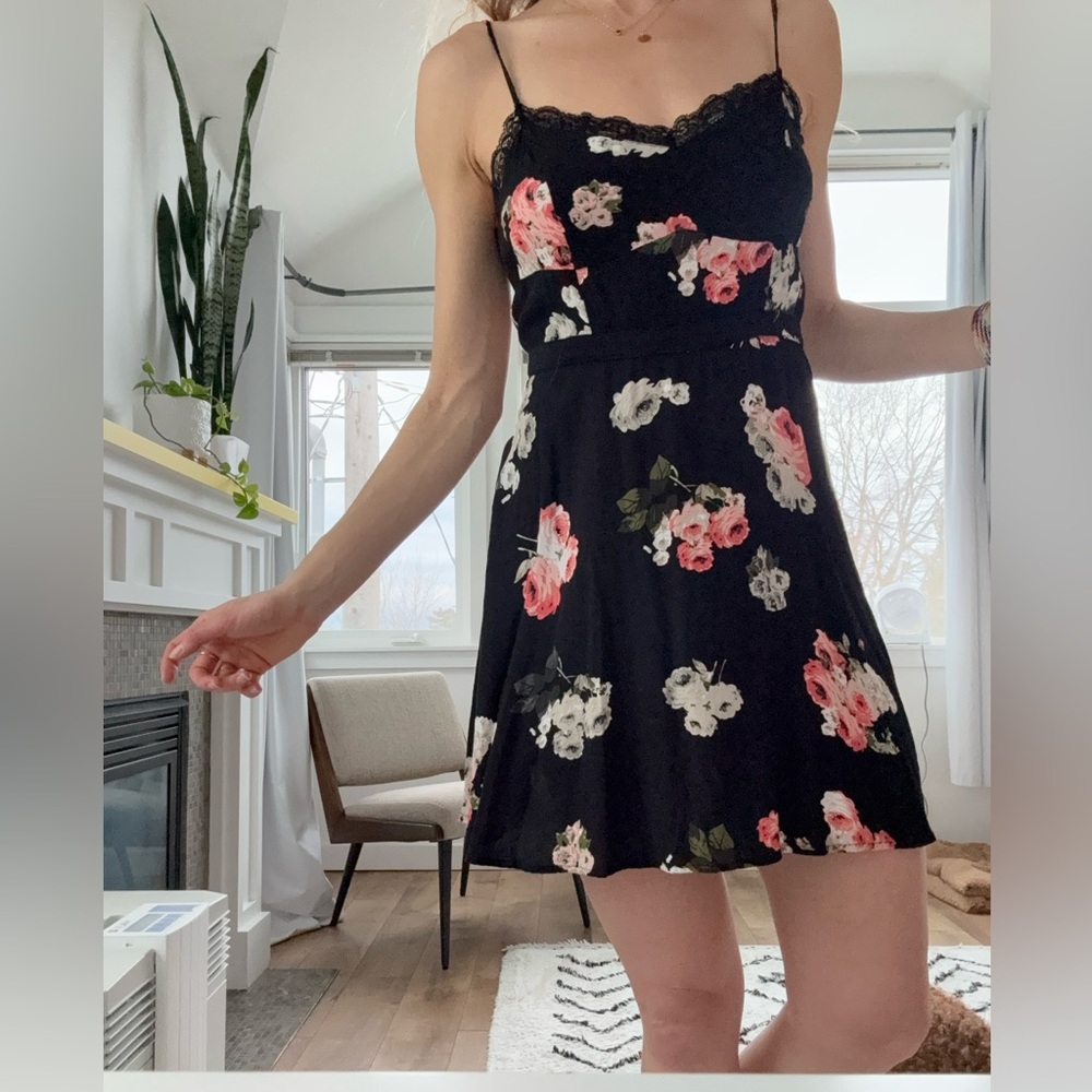 MINKPINK Black Floral Mini Dress